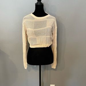 Off white knit long sleeve shirt